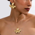Water Drop Flower Shape Earring Necklace Set  for Women Girls Gifts