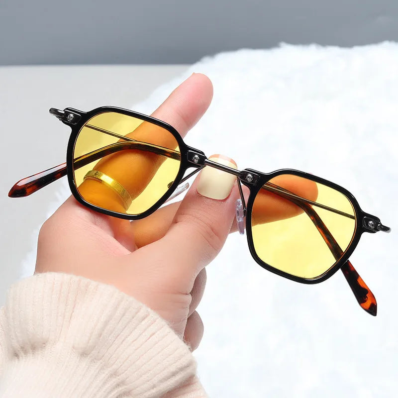 Men Metal Frame Small Size Sunglasses Women Trendy Round Eyeglasses