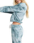 2 Piece Hoodie Set Women Cropped Tracksuitwholesale Women Cotton Jogger Tie Dye Sweatsuit
