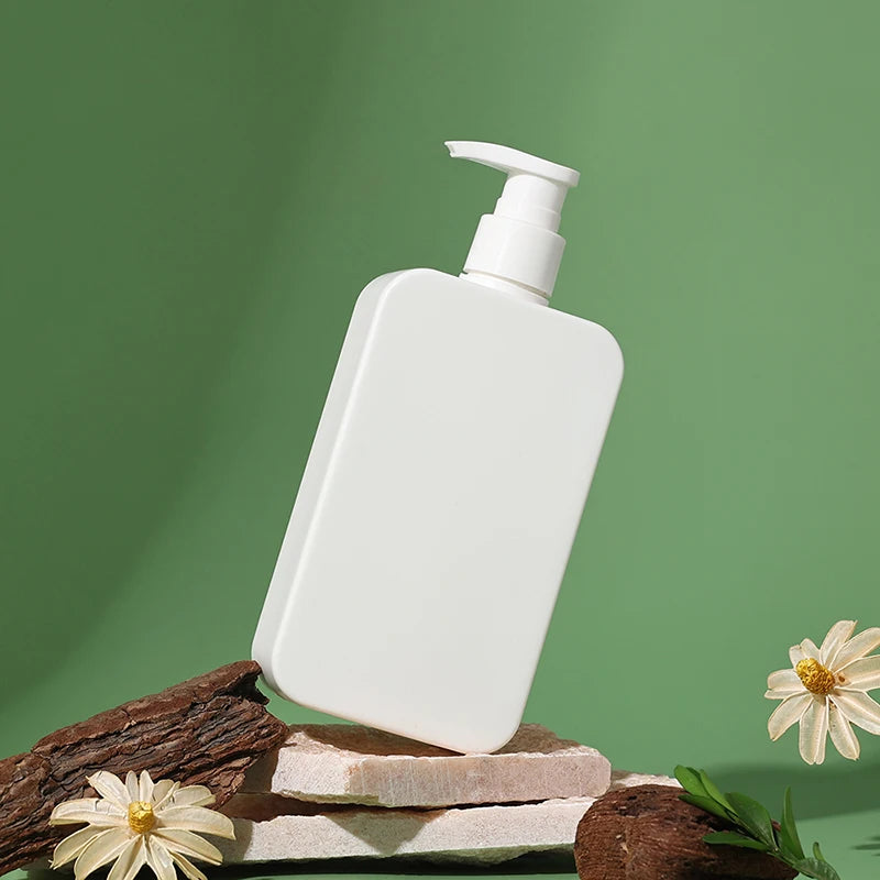 Ready Stock MOQ 100pcs 300ml HDPE Square Shape Shampoo Shower Gel Bottle Suitable for Body Cream