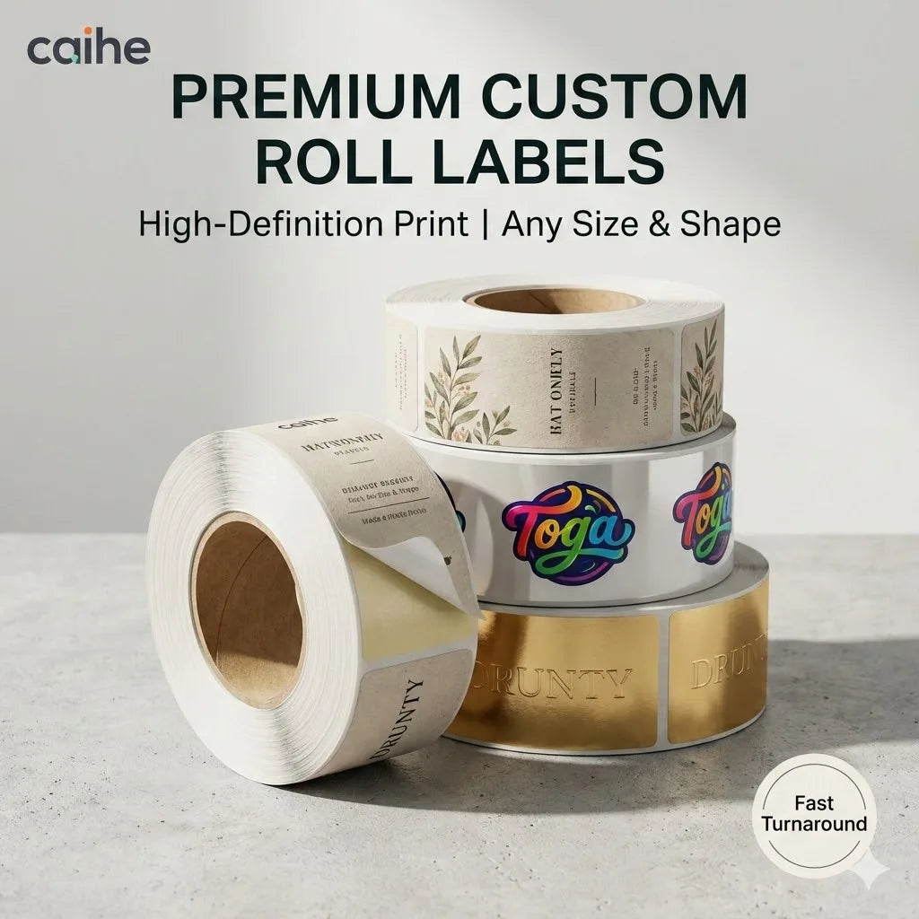 Customizable Waterproof Adhesive Vinyl Stickers for Candle Jars with Gold Foil Logo-Gift & Craft Packaging