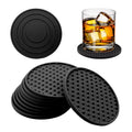 Lifetop Silicone Coasters 6 Pack with Holder Drink Coasters Set for Hot & Cold at Bar DeskRound Cup Mat Non-Slip for Any Cups