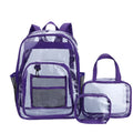 Customized Unisex Clear Bag Durable Reinforced Straps Clear School Bag Heavy Duty Transparent Clear Backpack Set for Girls Boys