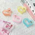 New Arrival Gradient Color Women Plastic Heart-shape  Hair Claw 6.5 cm Simple Fashion Hair Claw Clip for Girls Hair Accessories