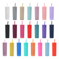 US Warehouse All Color 16oz Sublimation Double Wall Cold Tumblr Acrylic Cup Matte Tumbler Plastic Lids and Straw
