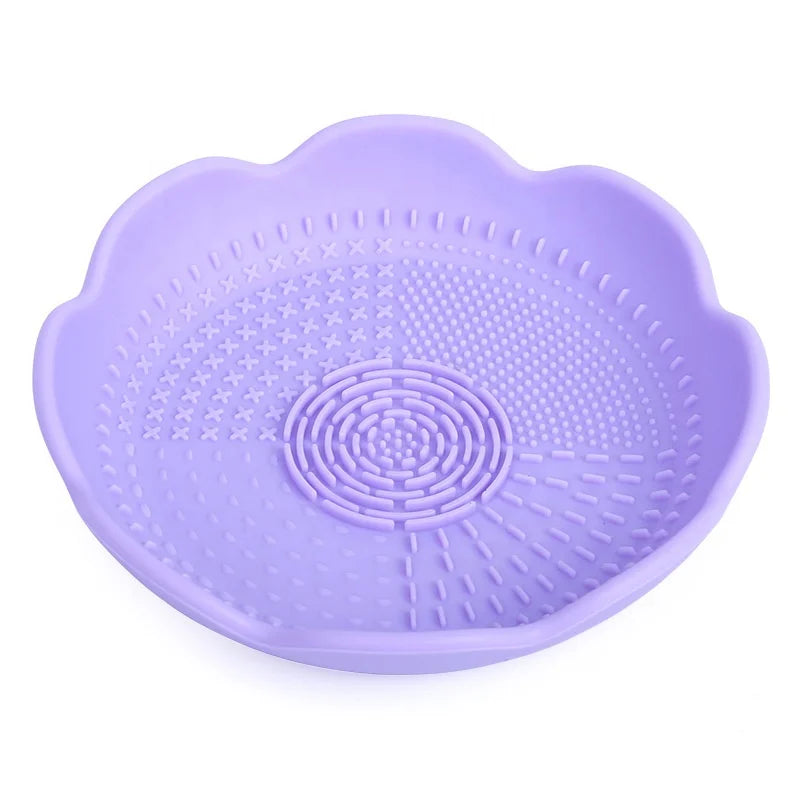 Bellen Flower Shape Circle Silicone Makeup Cleaner Bowl Scrubber Facial Use BV/ITS Certified Hot Pink Customized Color Tool