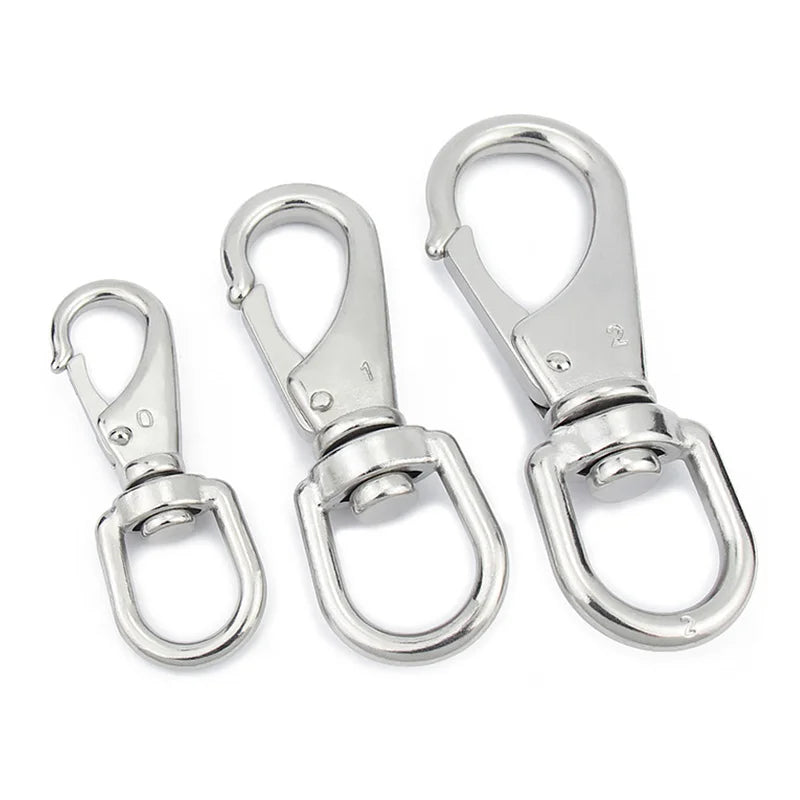 Snap Hook 304 Stainless Steel Galvanized Finish Snap Spring Swivel Hook Key Clasp Packed in Box for Keychain