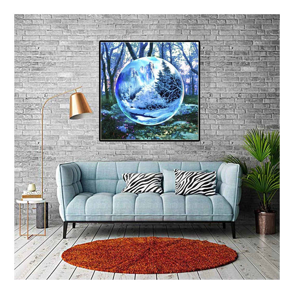 Custom 5D Full Drill DIY Mosaic Diamond Embroidery Kit Park Flower Stream Scenery Wall Art Home Decor Printed Diamond Painting