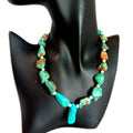 Natural turquoise and pearl wedding necklace