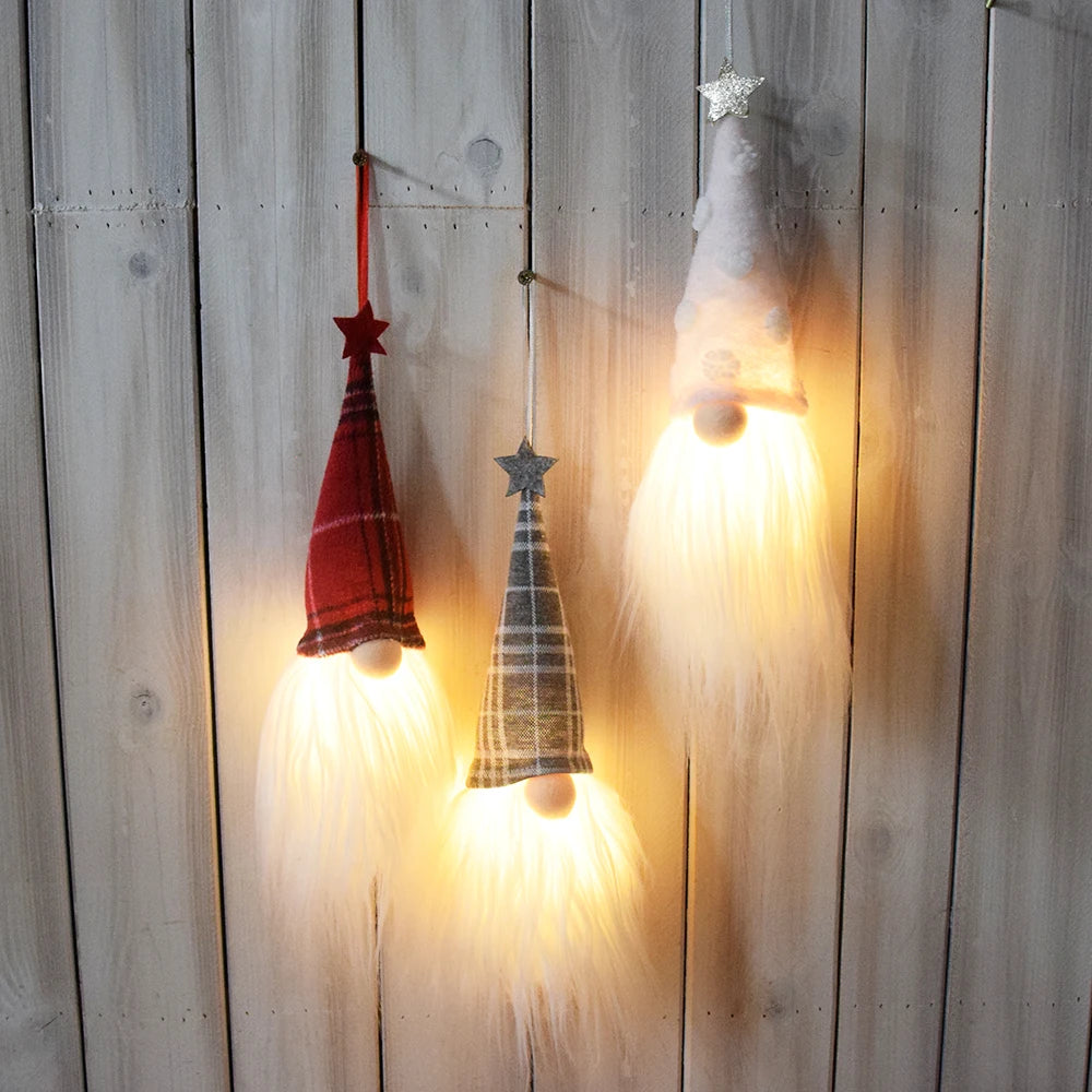 2026 Handmade Adornos Navidad Christmas Tree Decoration Adorable Light up Gonk Little Swedish Hanging Gnome Ornaments