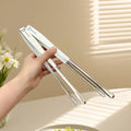 Stainless Steel Long Handle Food Tongs Food Grade Bread Clip for Kitchen Frying Grilling Barbecue Accessories