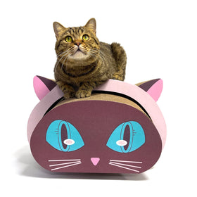 Cat Head 100% Recycled Corrugated Paperboard Eco-Friendly Cat Scratching Toy with Water-based Ink