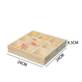 Pine Wood 9 Compartment Divided Sections Open Top Decorative Holder Wooden Kitchen Pantry Storage Organizer Box for Tea Bag
