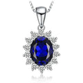Cheap Gulf Navy Blue Zircon Statement Necklace R.GEM. Unisex Jewelry S925 Sterling Silver Classic Wedding Rhodium Plated Link