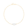 New Arrived Pave White CZ Paperclip Figaro Thick Chain Fine Bracelet Jewelry for Girls in 925 Sterling Silver