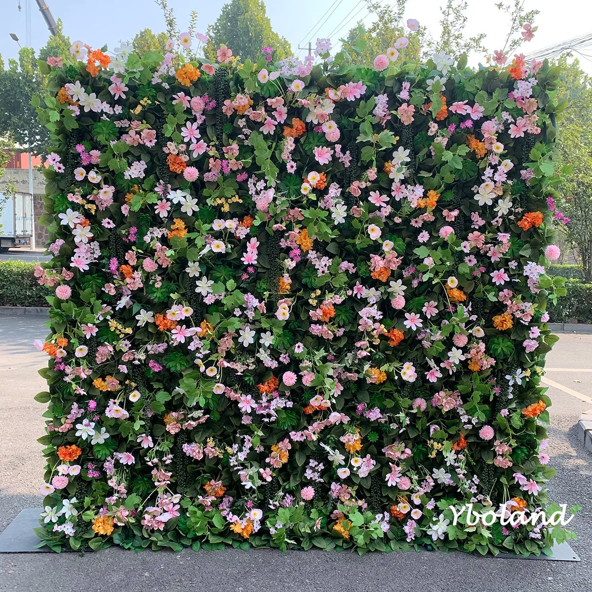 S824 Cheap Price Wedding Flower Stage Floral Wall Background Decoration Small Size Backdrop Artificial Silk Flower Panels