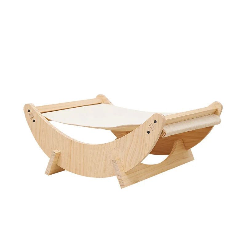 Daifa Eco-Friendly Solid Wood Cat Bed Hammock Cradle Shaker Four Seasons Universal Removable Washable Kitty Cat Nest Celebrant