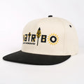 Custom Design 5 Panel Cotton Two Tone Embroidery Logo Flat Brim Hip Hop Hat Snapback Cap