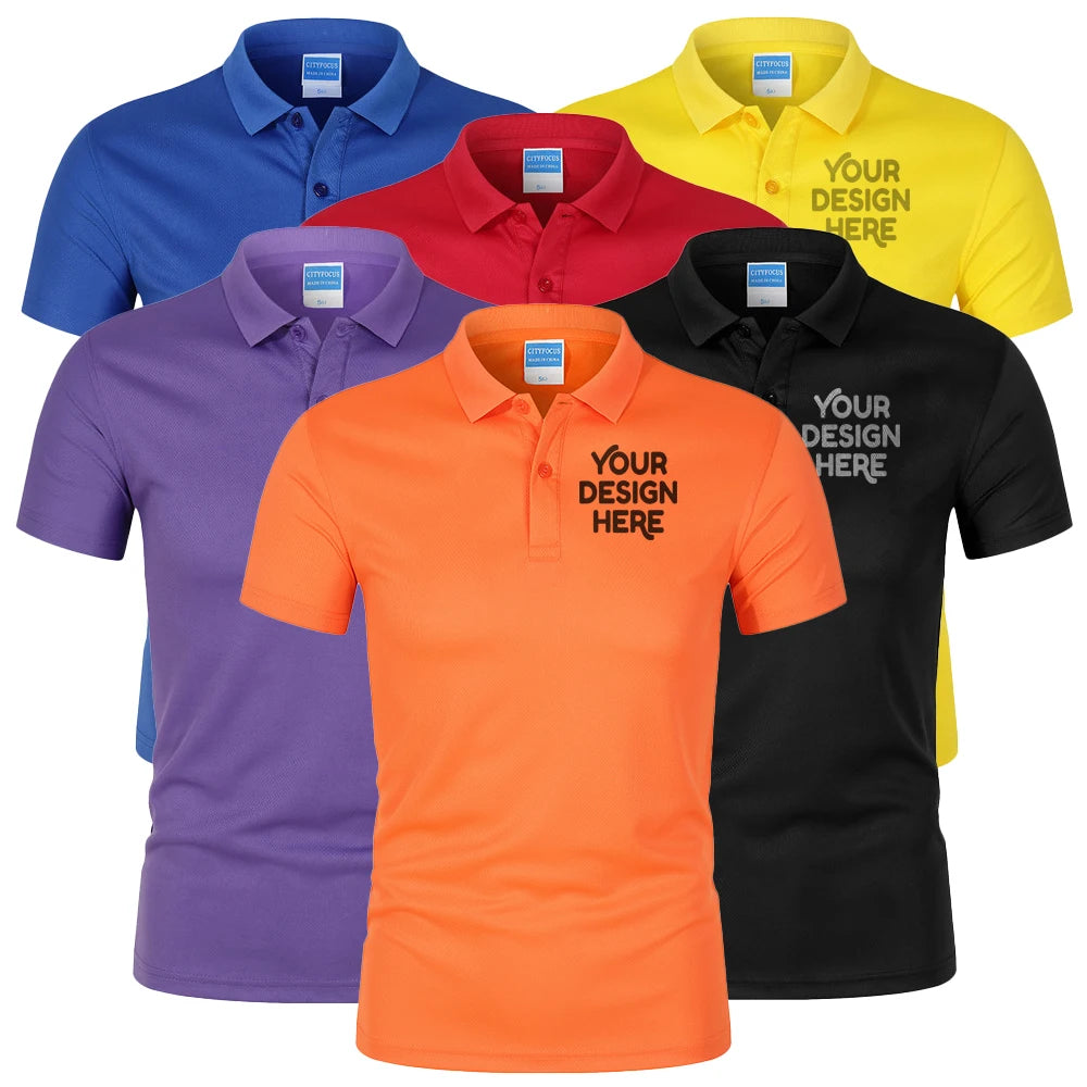 DOVEARK Customized 180g 100%Polyester Quick Dry Bird's Eye Lapel Turn Down Collar Solid Men Short Sleeve Knitted Polo Shirt