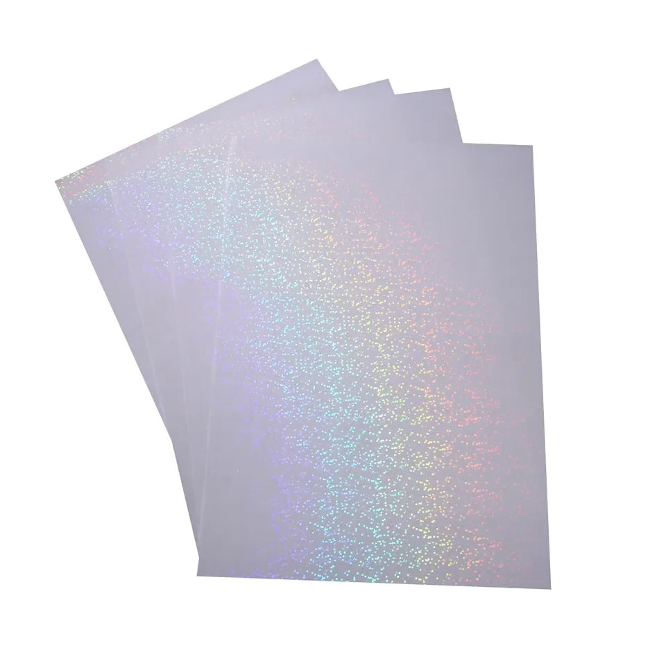 Letter Size Waterproof Cool Laminate Sheet BOPP Overlay PVC Film Single Side Adhesive Holographic Lamination for Photo Paper