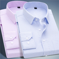 Wholesale Business Shirts Long Sleeve Striped Twill White Latest Dress Shirts for Men