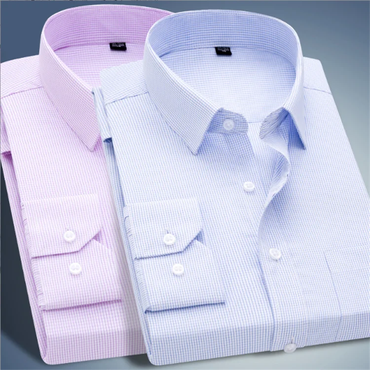 Wholesale Business Shirts Long Sleeve Striped Twill White Latest Dress Shirts for Men