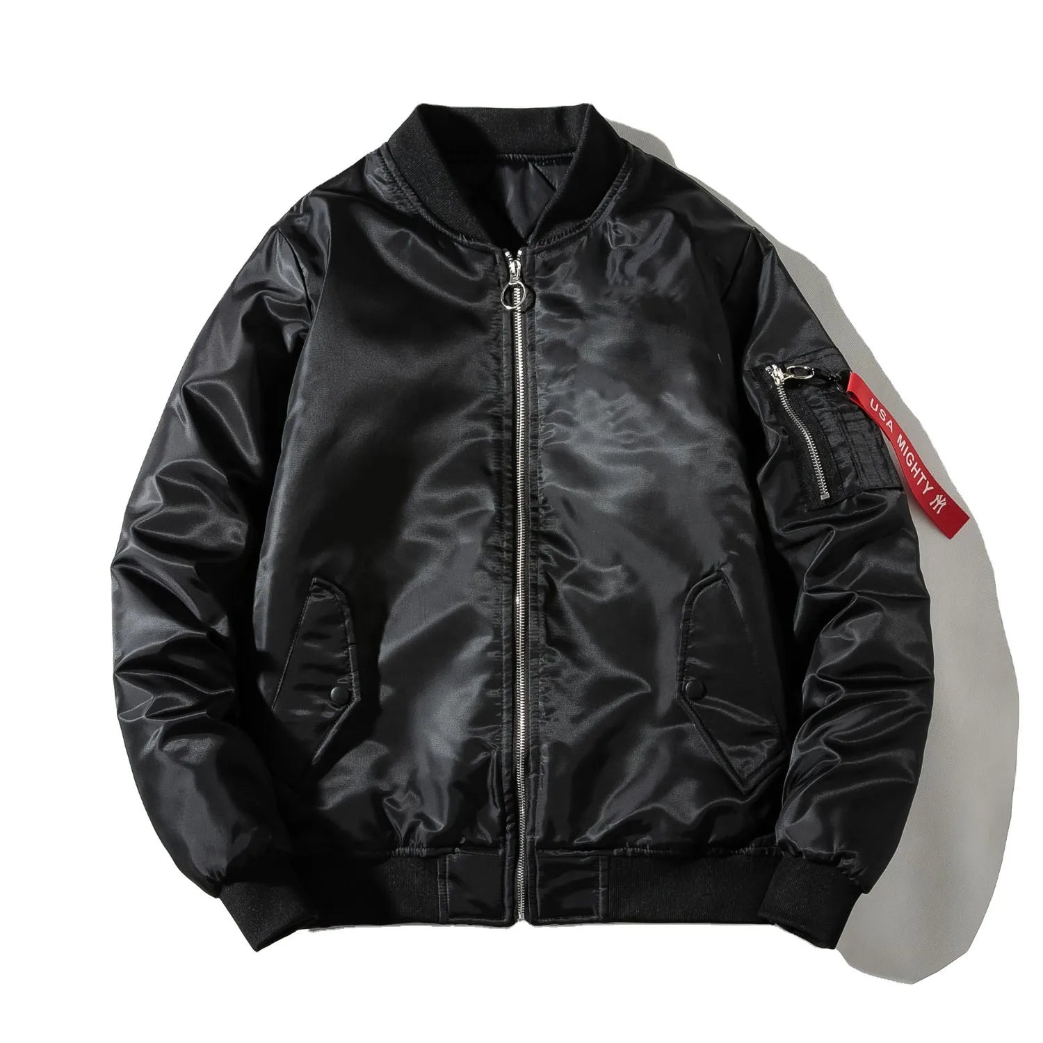 Men's Fashion Thin Bomber Jacket Hooded Collar Embroidered Decoration Breathable Waterproof Polyester Fabric for Motorcycling