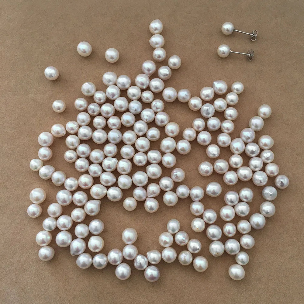 Bulk Price Good Luster 6-7 mm Near Round Nature Freshwater Pearlloose Pearl. AA Quality HALF FULL and NO HOLE MegaBDM