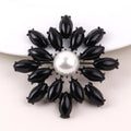 Wholesale Elegant Woman Black Flower Plastic Pearl Brooch Party Dress Accessories Brooch