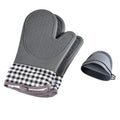 Oven Mitts and Kitchen Glove Sets Heat Resistant Silicone Heavy Duty Cooking Gloves and Mini Pinch Oven Mitt for Kitchen Baking