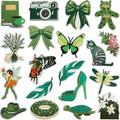 Iron on Embroidered Deep Green  Dragonfly Hat Donut Turtle Leaf cat AngelPatch for Clothing Hat Bag Decoration