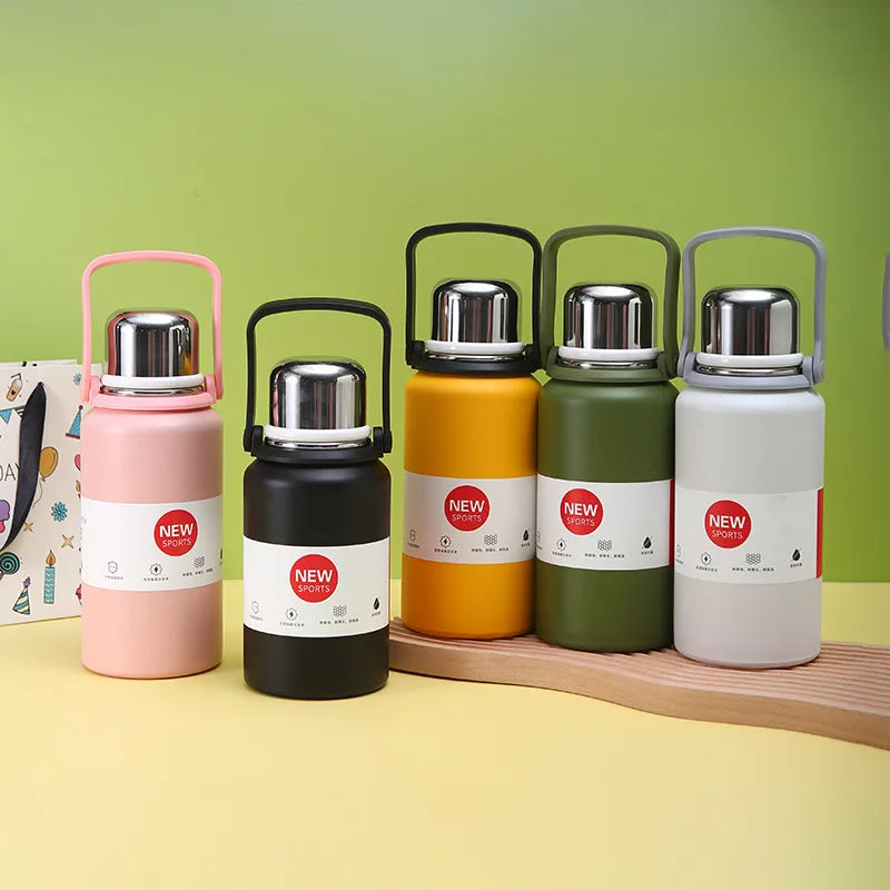2023 Hot Sale Carry-all Multi-color Sports Water Bottle 32oz Insulated Stainless Steel Water Bottle Custom Logo With Handle