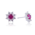 Hot-selling 925 Sterling Silver Snowflake Ruby Earrings Jewelry Wholesale in China