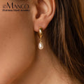 EManco Gold-Plated Freshwater Pearl Pendant Ladies Party Earring High-quality Stainless Steel Accessories Jewelry Wholesale
