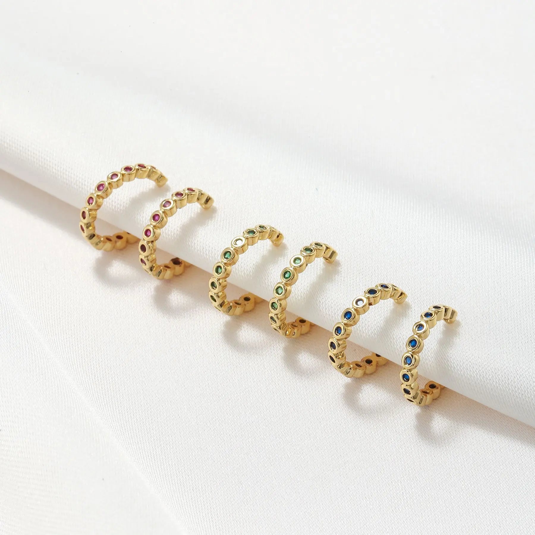 Korean New Crystal 18k Gold Vintage Jewelry Zircon Earring Factory Simple Geometric Diamonds Clip on Earrings for Women