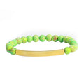 Carved Healing Stone Beaded Bracelet 100% Natural Gem 18K Gold Plated Stainless Steel Personalized Inspirational Bracelet