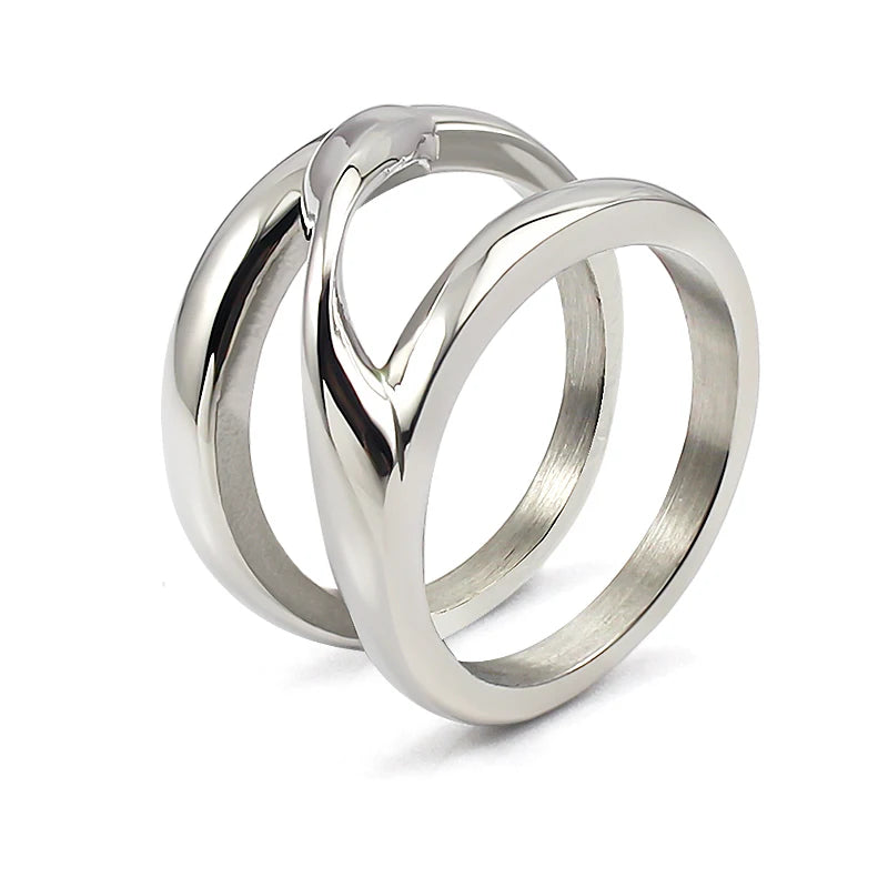 Steel Color Girls Finger Geometric Ring Jewelry Summer Beach Vacation Knuckle Wide Ring Set for Women
