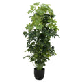 China Factory Wholesale 120CM 4FT Tall Faux Seven Star Leaf Tree Faux Potted Artificial Schefflera Tree for Home & Garden Decor
