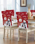 Christmas Dining Red Buffalo Plaid Trees Stretch Removable Washable Slipcover Chair Covers Protector for Dining Room Home Decor