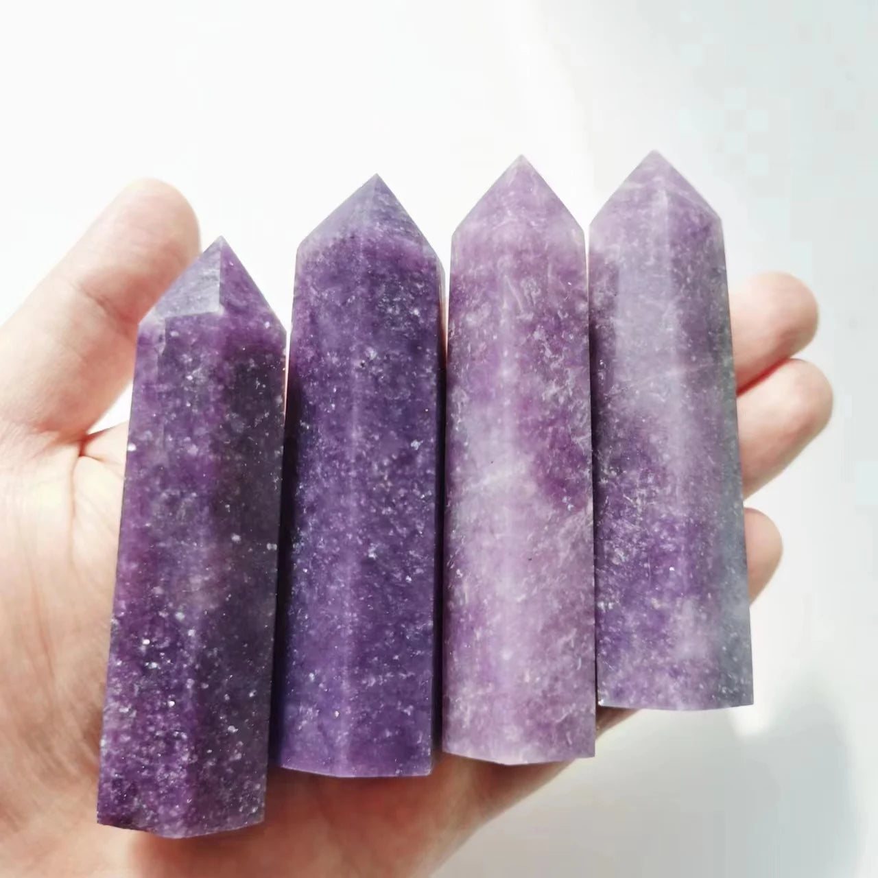 Wholesale Crystal Point Crystal Healing Stone Wand Lepidolite Tower for Home Decor