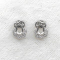 Sterling Silver 4*6mm Semi Mount Stud Earrings Empty Support Blank Claws Setting S925 Base Without Center Stone for DIY Inlay
