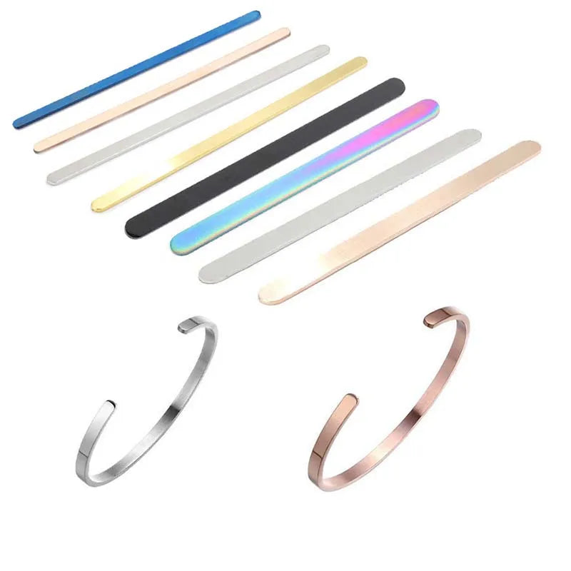 Factory Wholesale 6-Inch Mirror Polished  Stainless Steel Cuff Bangle DIY Jewelry Findings Blank Stamping Bangle