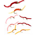 San Juan Worm Fly Fishing Brass Bead Head Squirmy Wormy Fly Trout Fly Grayling Fishing Lures  Earthworm Nymphs Bait Hooks