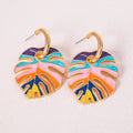Bohemian Gold Plated Leaves Fish Bone Earrings Women Oil Drop Leaf Stud Earrings Jewelry for Summer