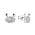 Crab Animal Design Cz Zircon Stud Earrings Factory Wholesale 925 Sterling Silver Jewelry