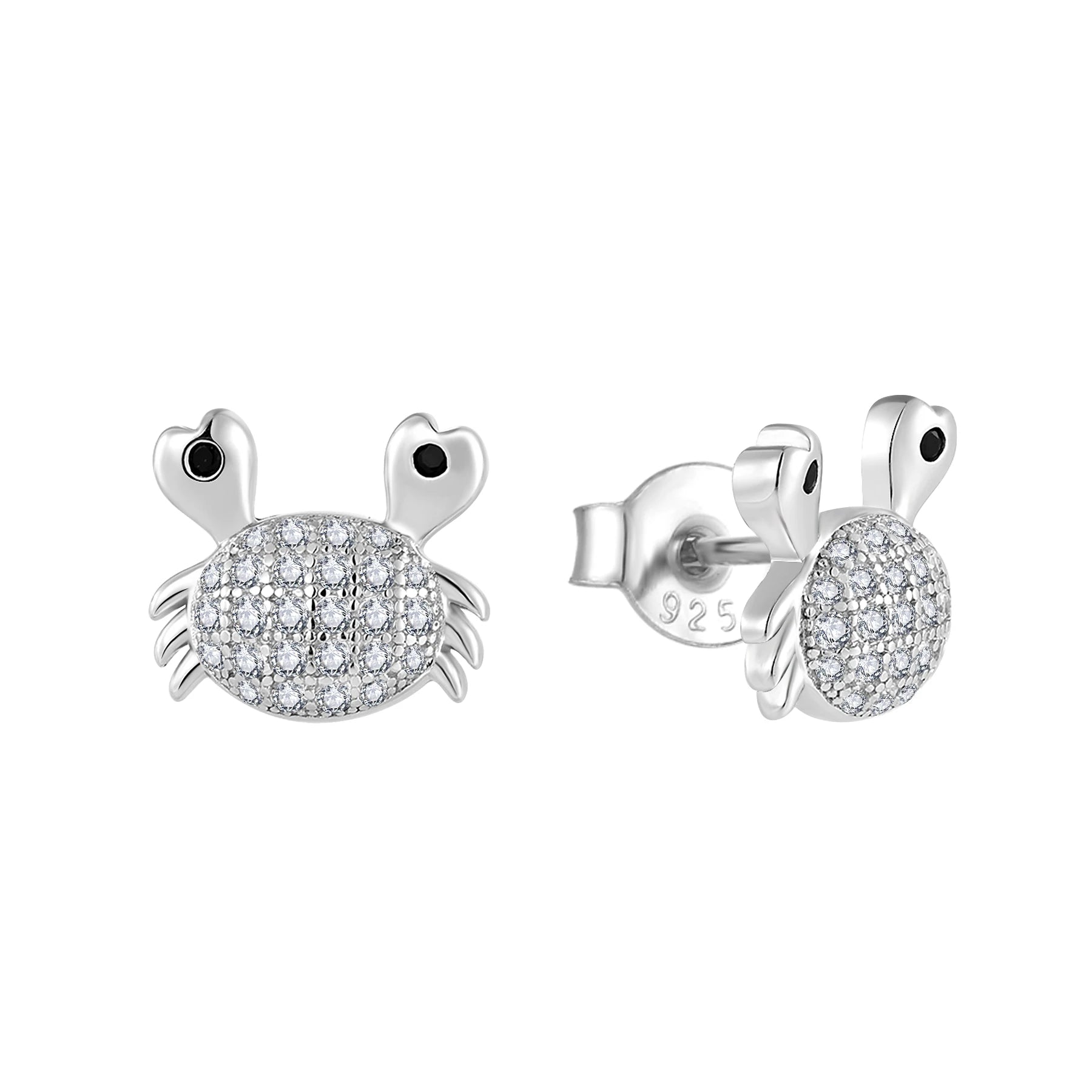 Crab Animal Design Cz Zircon Stud Earrings Factory Wholesale 925 Sterling Silver Jewelry