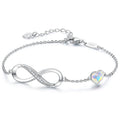 New Hot Selling Zircon Bracelet Eternal Classic Eight-character Letter Shiny Blue Heart Bracelet for Women