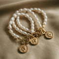 Freshwater Baroque Pearl Beads Bracelet Vacuum Plating 18k Gold Bracelet for Women