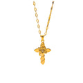 Powell New Arrival 18K PVD Gold Plated Cross Shaped Stainless Steel Link Chain Necklace Waterproof Fashion Chains Necklaces