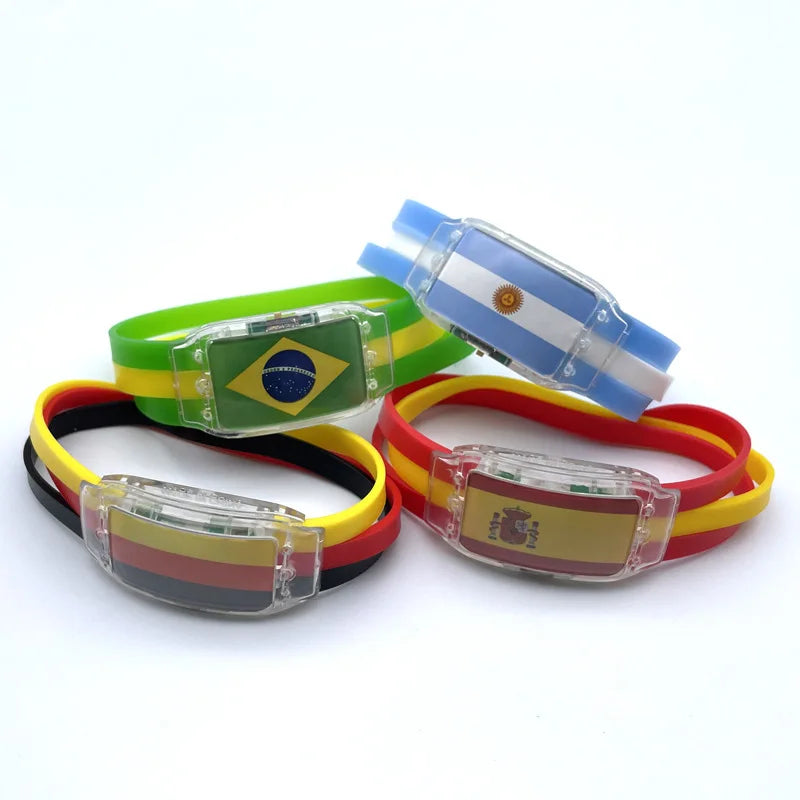 Light-emitting Flag  Silica Gel Football Fans LED Light Cheering Products Luminous Soccer LED Bracelet